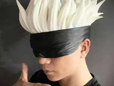 Gojo Saturo Eye Mask With Hair - jujutsu Kaisen Cosplay  3D print model