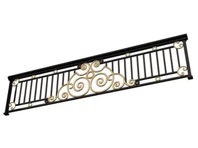 Forging Iron Forged Balcony Railing 06 Low-poly 3D model