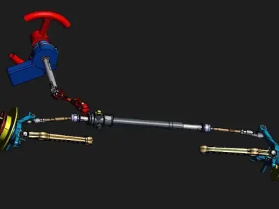 sistema Direcao assistida Low-poly 3D model