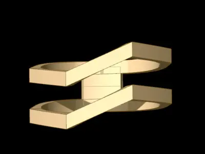 Twins Geometric Ring 3D print model