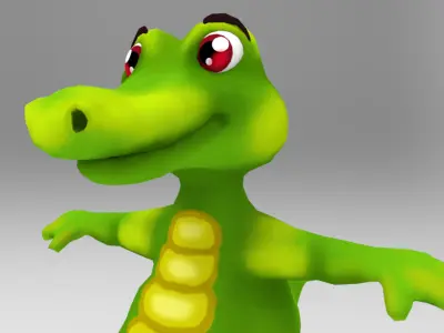 Crocodile Cartoon Low-poly 3D model