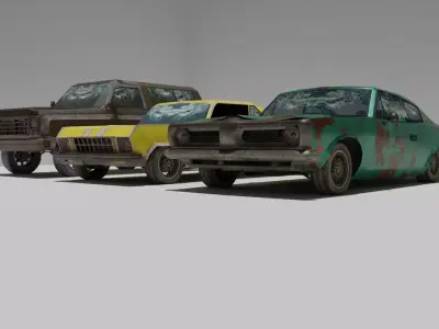 Shanty Car Garage Pack Low-poly 3D model