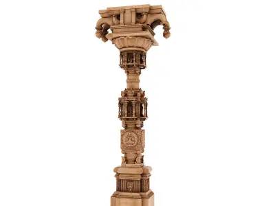temple pillar 3D model