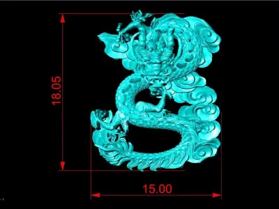 Dragon for jewelry - Dragon for ring - Dragon for pendant 3D print model