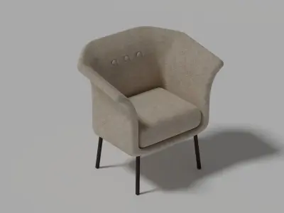armchair pack Low-poly 3D model