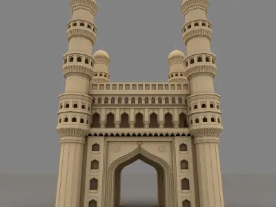Charminar hyderabad gate 3D model