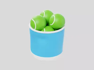 Tennis Ball Bucket 3D model