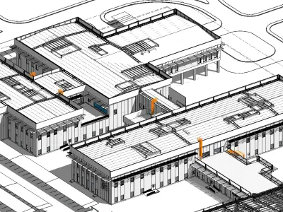 full revit BIM office building  3D model