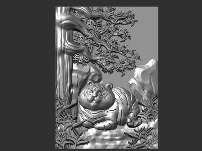 tiger cute 3D print model buy