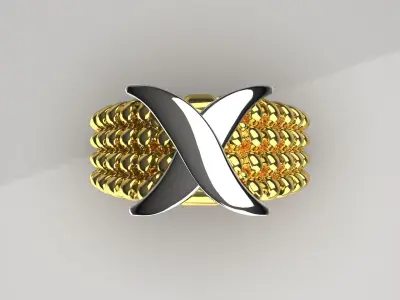 Luxury two-tone ring modern design model gr0039 3D print model