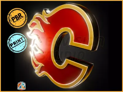 Calgary Flames logo - Cinematic - 3D print 3D model