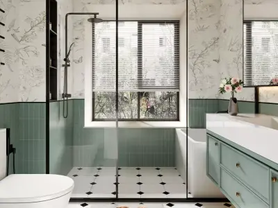 Modern French style bathroom 3D model 3D model