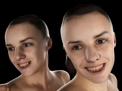 Sexy woman in nude top 55 Low-poly 3D model