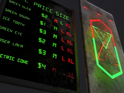 Sci-Fi Neon Door and Sign Free low-poly 3D model