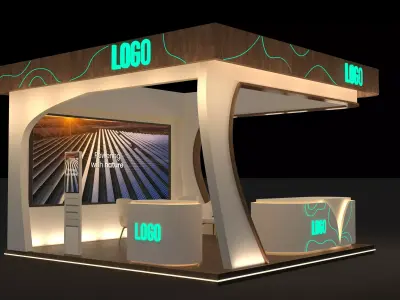 Modern Booth Exhibition 6 x 6 meters 3D model