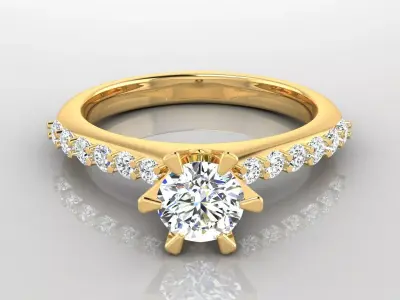 Ring M27 The luxury female ring with gem wedding 3D print model