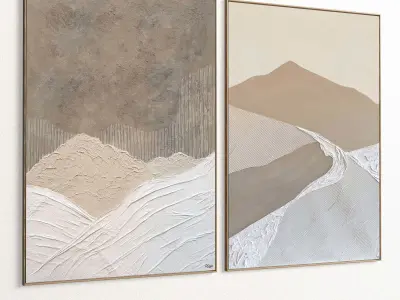 Plaster Two Photo Frame 360 Low-poly 3D model