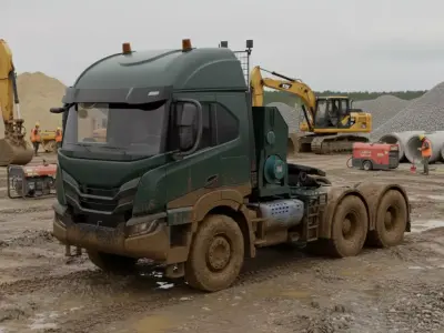 Low-Poly Semi-Truck Tractor Low-poly 3D model