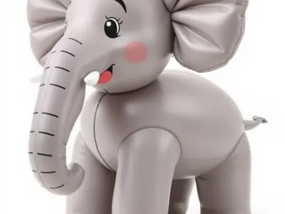 Inflatable Cartoon Elephant Model Pack for Animations and Games Low-poly 3D model