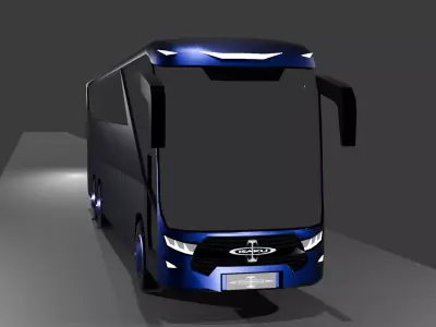 Luxury Coach Bus - Low Poly Game Ready Low-poly 3D model