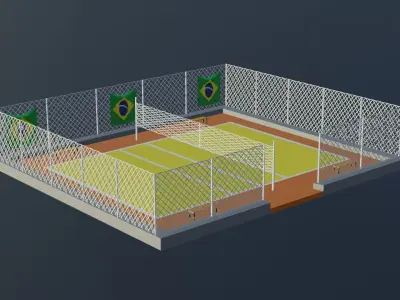 Volleyball Stadium - Brazil Low-poly 3D model