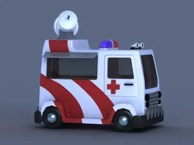ambulance ambulancia cartoon emergency vehicle 3D model