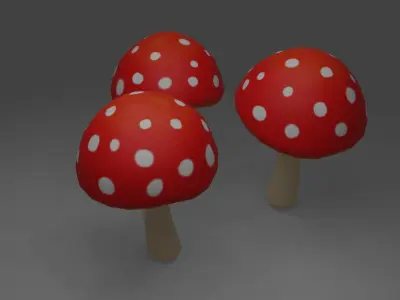 mashroom group of mushrooms Free low-poly 3D model