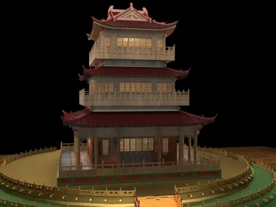 Chinese ancient house 3D model 44