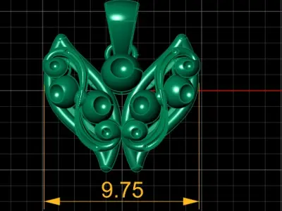 LUXURY BUTTERFLY STYLE PENDANT 3D PRINTABLE MODEL 3D print model