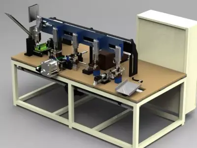 Car door check link assy machine  3D concept 3D model