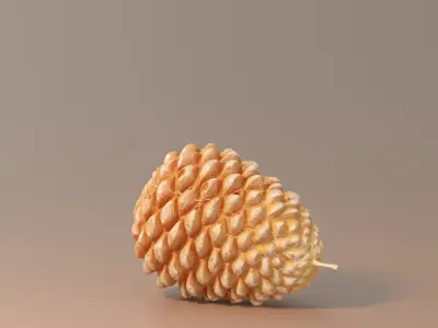 Pine Cone Candle Low-poly 3D model