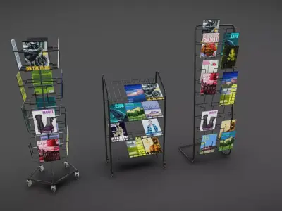 Magazine Racks Low-poly 3D model