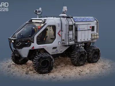 PBR-Unreal-Midgard Expedition Vehicle Rover Low-poly 3D model