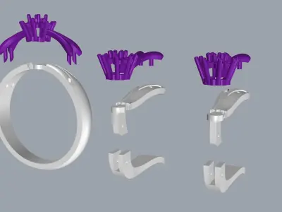 Flower Ring and earrings 3D print model