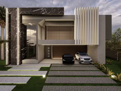 Modern Luxury Villa Exterior Design 3D Model 3D model