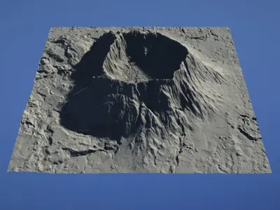 Landscape Environment Volcano Snow Sample Free low-poly 3D model