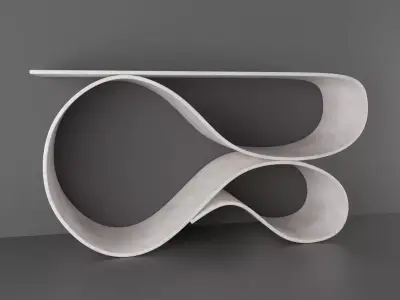 Console table with curves Free low-poly 3D model