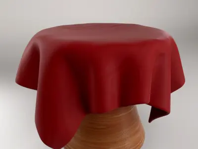 American Cherry Wooden Stool Free low-poly 3D model