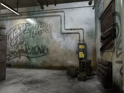 The old  Horror Room 6 Low-poly 3D model