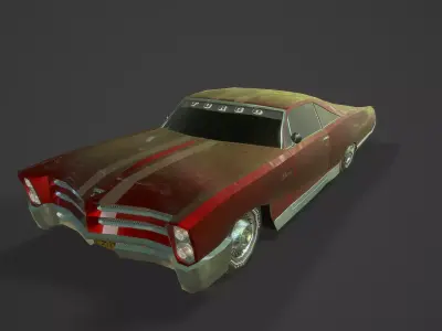 Bonneville car Low-poly 3D model