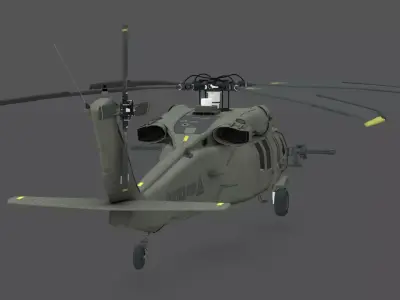 DarkHawk Helicopter 3D Model Futuristic VTOL  Stealth Design  Low-poly 3D model