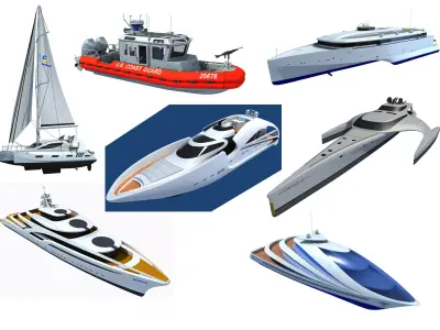 Yachts and Boats Models 3D model