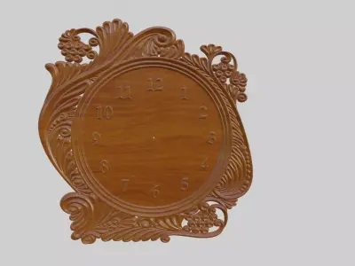 Wooden Clock Decor For Wood Carving 3D print model 3
