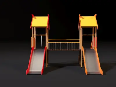 Childrens game complex hills 3D model