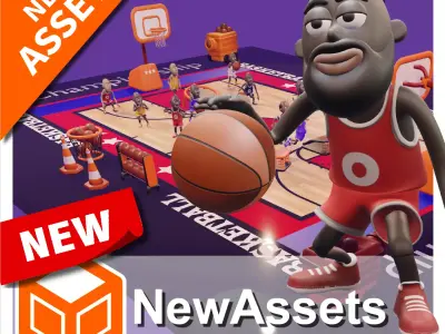 Basketball Game Asset Pack Low-poly 3D model