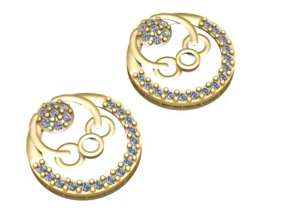 Women Fashion Diamond Earrings 3d Printable Model 3D print model