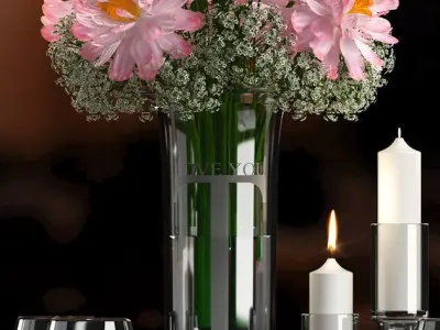 Decorative vase set 3D model