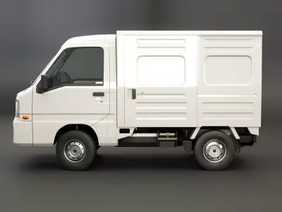 Subaru Sambar 2011 Panel Van Low-poly 3D model