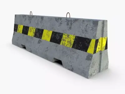 Concrete Barrier Low-poly 3D model shop