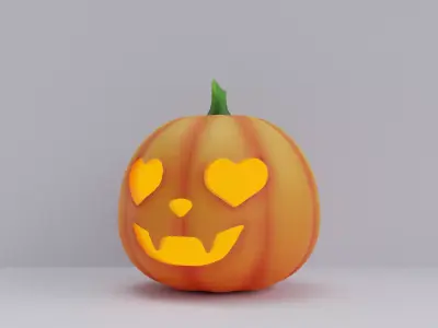 Halloween Pumpkin Low-poly 3D model 6